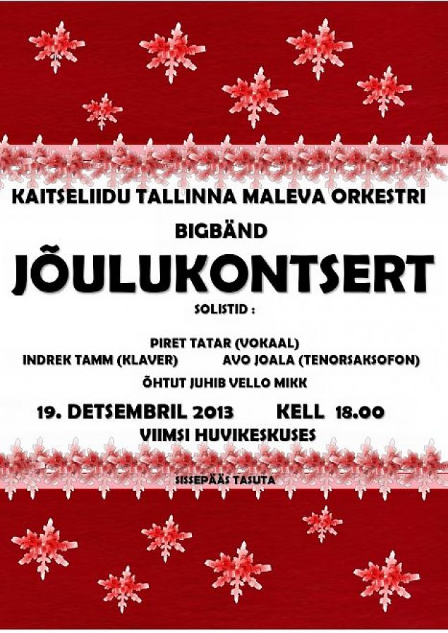 Kaitseliidu Tallinna Maleva Orkestri Bigbändi Jõulukontsert