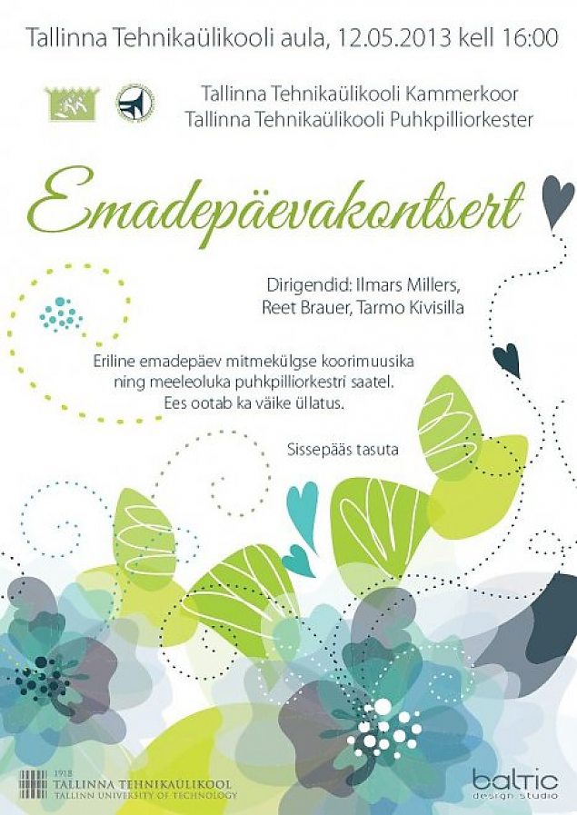 Tallinna Tehnikalikooli puhkpilliorkestri emadepevakontsert