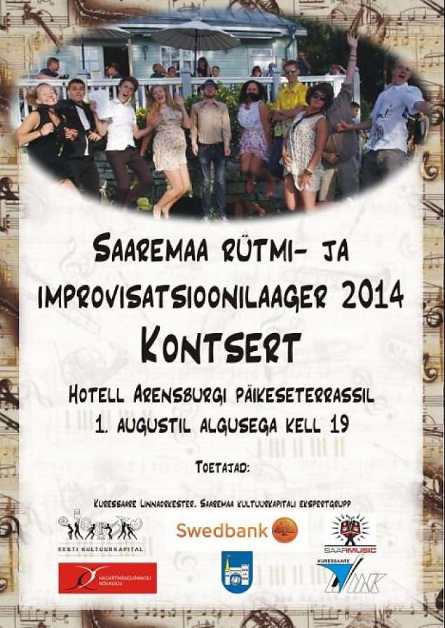 Saaremaa rtmi- ja improvisatsioonilaagri kontsert 1. augustil kell 19.00