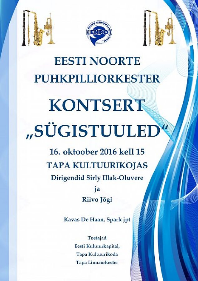 Eesti Noorte Puhkpilliorkestri kontsert "Sgistuuled"