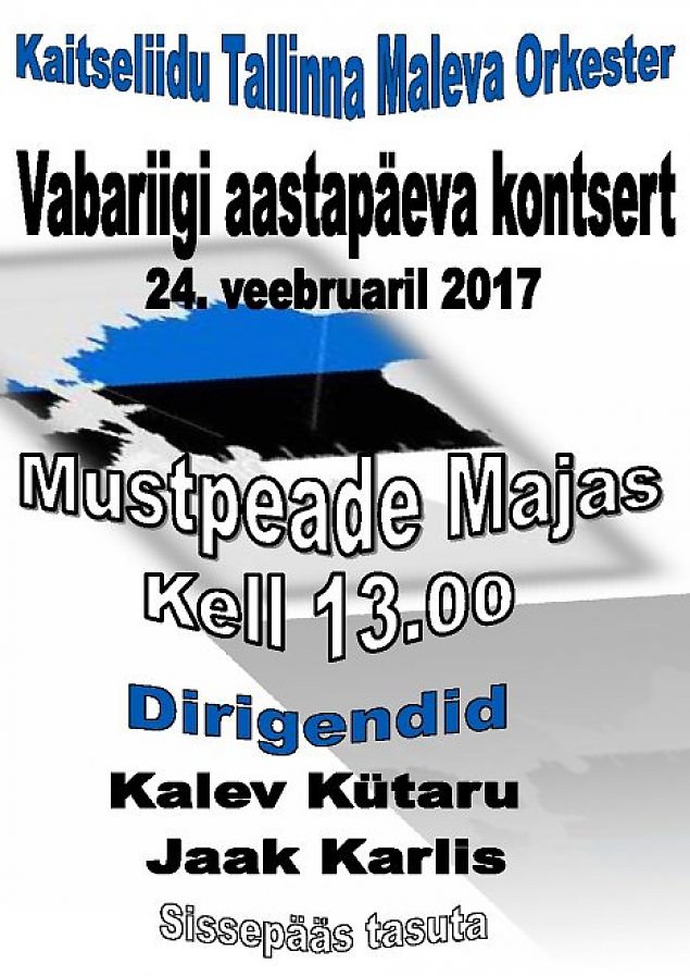 Kaitseliidu Tallinna Maleva Orkestri kontsert Mustpeade Majas